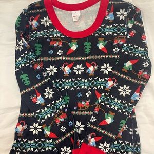 Hanna Andersson Gnome Sweet Gnome - Womens holiday print long John pajama top